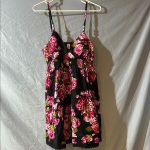 Floral Black and Pink Dress